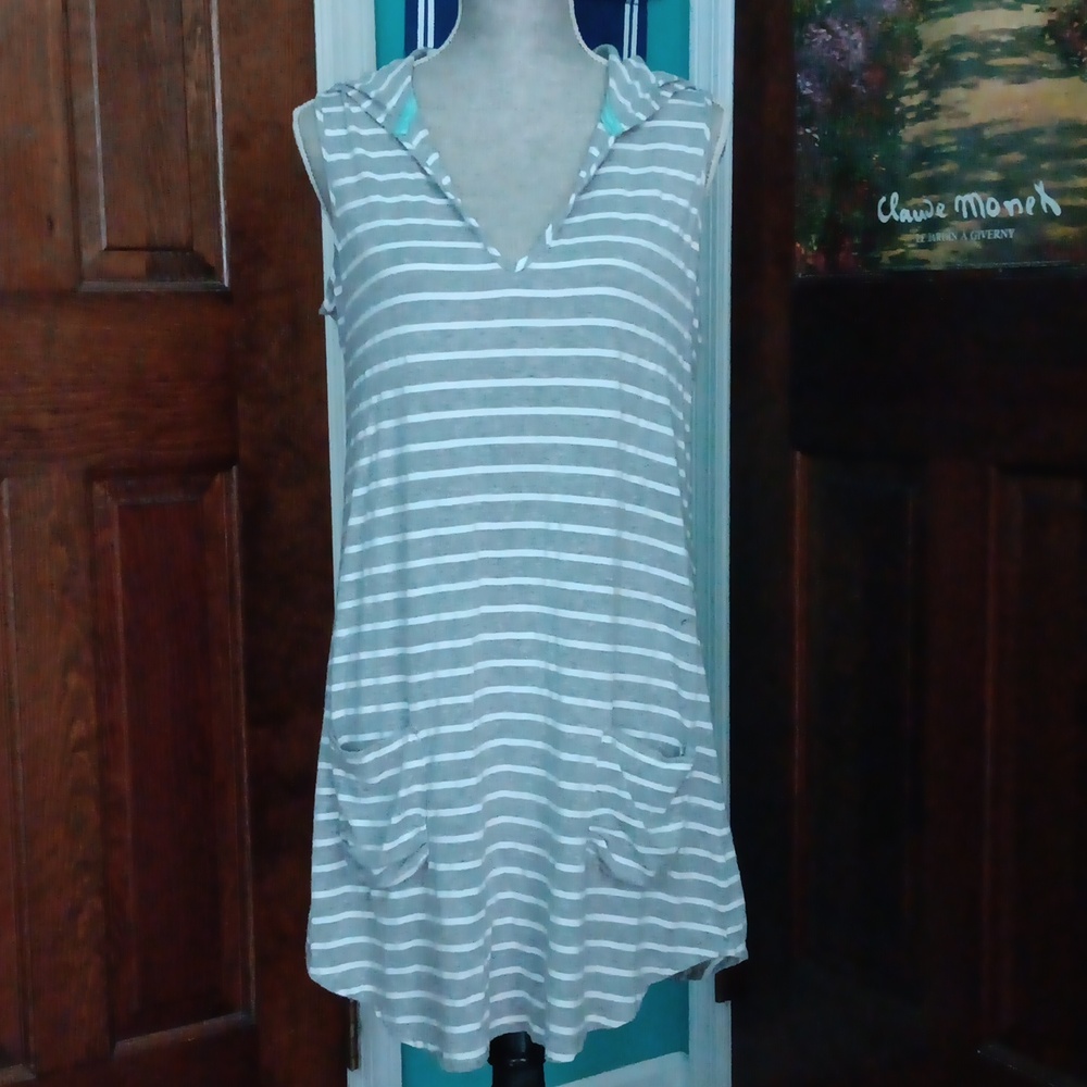 Blue Curl Beachwear Gray Cover-up Dress
